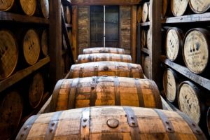 whiskey barrels aging