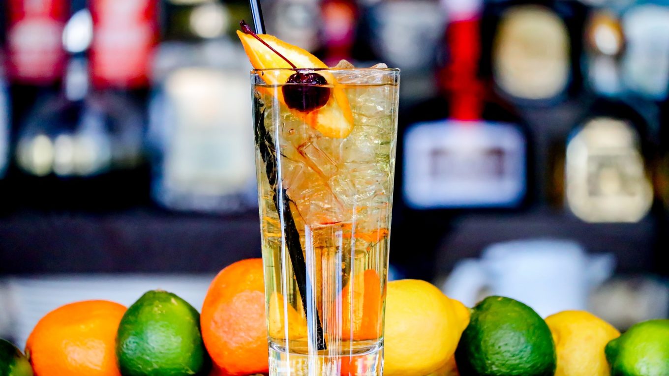 Citrus Gin and Soda in a tall glass