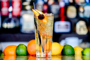 Citrus Gin and Soda in a tall glass