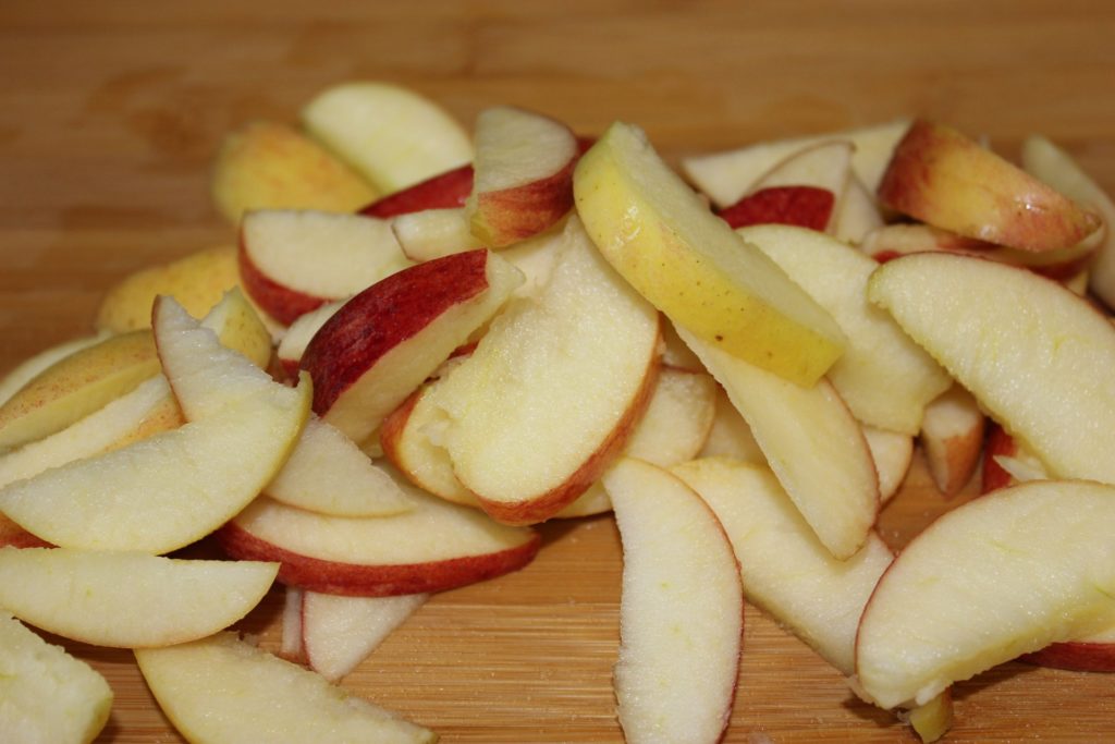 chopped apple slices